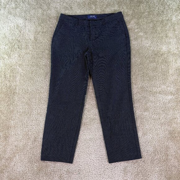 Old Navy Pants Womens Size 4 Black Polka Dot Harper Cropped 30x24 E739 - Picture 1 of 13